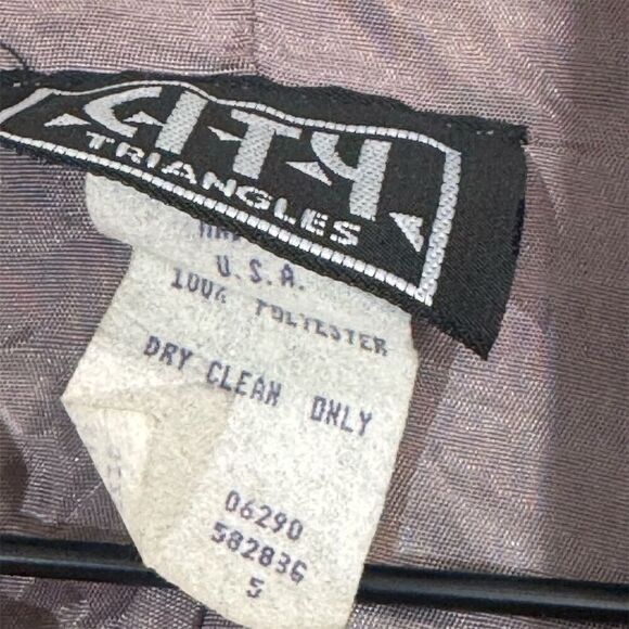 Vintage City Triangles Blazer Women’s 5 Gray Pinstripe Velvet Collar 80s 90s USA - Picture 9 of 10